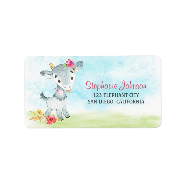 Watercolor Girl Goat Farm Label (Front)