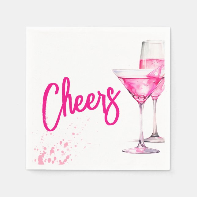 Watercolor Girls Galentines Party Napkins (Front)