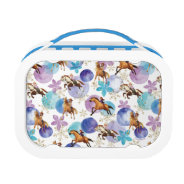 Watercolor Girls & Horses Winter Pattern Lunch Box at Zazzle