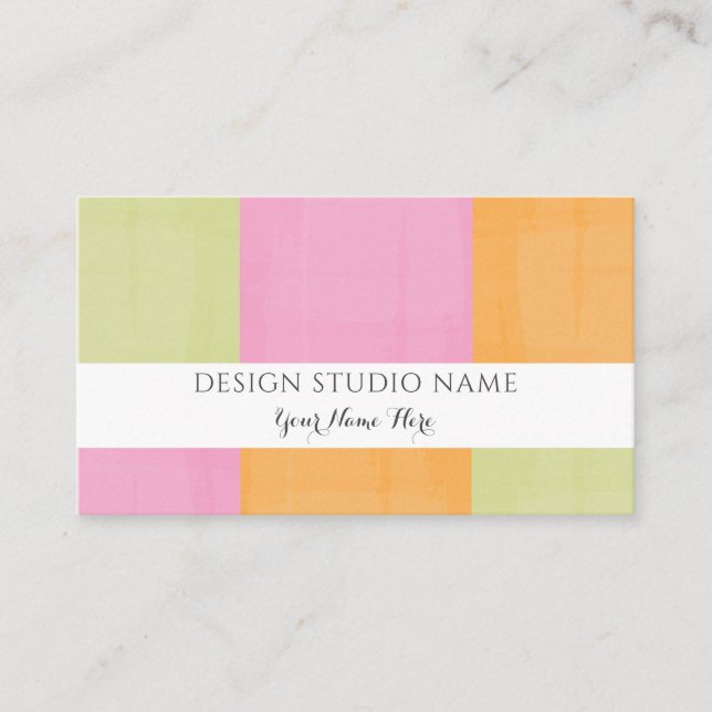 Watercolor Girly Designer Boutique Business Card (Front)
