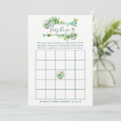 Watercolor Glass Terrarium Succulents Baby Bingo (Standing Front)