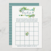 Watercolor Glass Terrarium Succulents Baby Bingo (Front/Back)