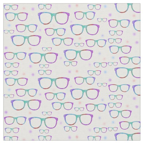 Watercolor glasses fabric