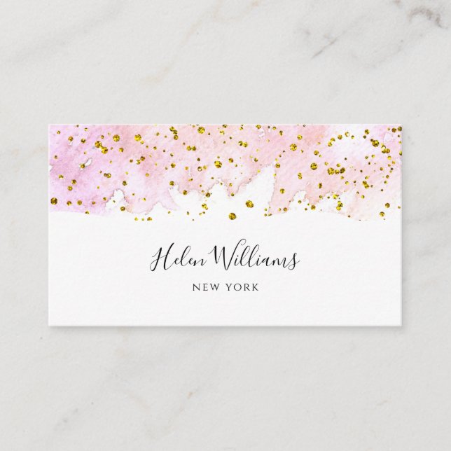 watercolor glitter  business card (Front)