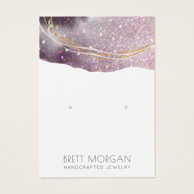 Watercolor Glitter Earring Jewelry Display Cards (Front)