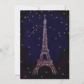 Watercolor Glitter Paris Eiffel Tower Sweet 16 Invitation (Back)
