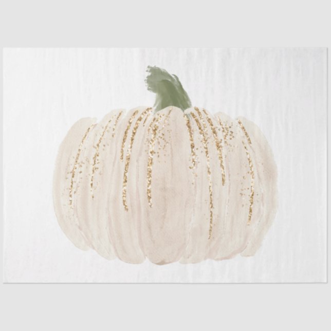 Watercolor Glitter Pumpkins Series Design 22 Tissue Paper (Front)