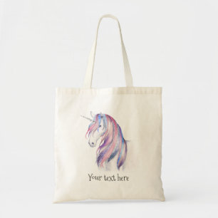 Watercolor Glitter Unicorn Tote Bag
