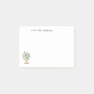 Watercolor Globe Teachers Post-it Notes