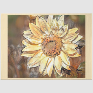 Watercolor Glossy Sunflower Elegant Collection Tissue Paper