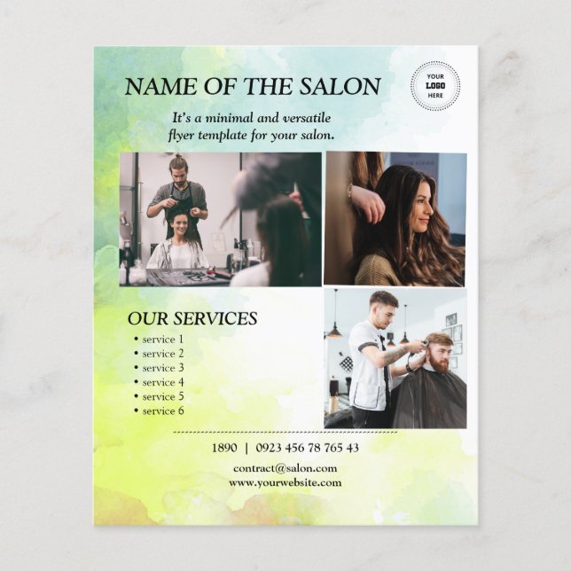 Watercolor Glow Salon Flyer (Front)