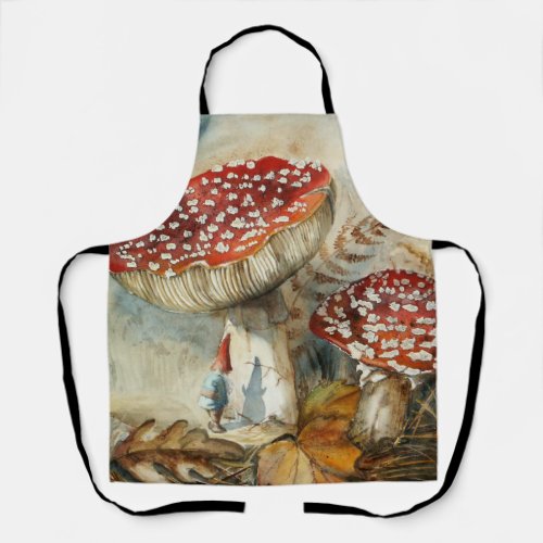 watercolor gnome apron
