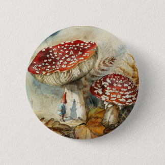 watercolor gnome button