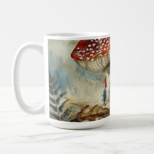watercolor gnome coffee mug