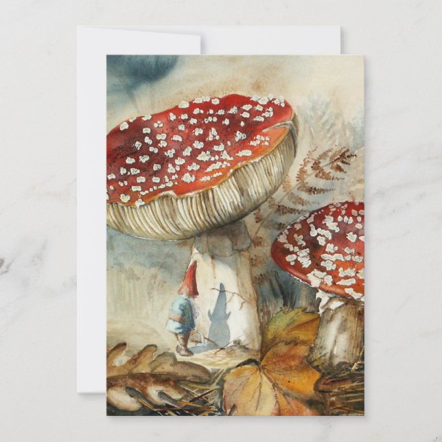 watercolor gnome invitation (Front)