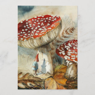 watercolor gnome invitation