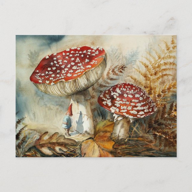 watercolor gnome postcard (Front)