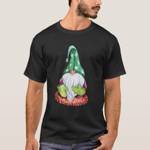 Watercolor Gnome Santa Christmas Tree Lights Xmas T-Shirt