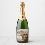 watercolor gnome sparkling wine label