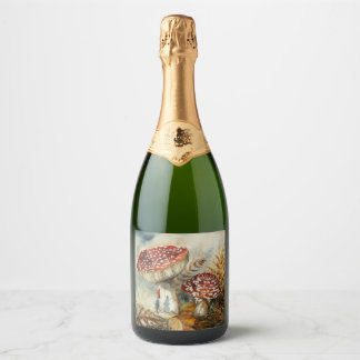 watercolor gnome sparkling wine label