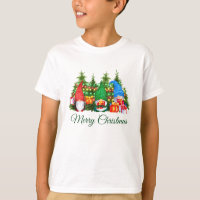 Watercolor Gnomes Green Merry Christmas Boy's