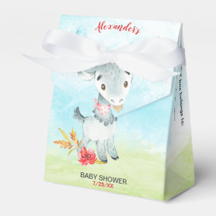 Watercolor Goat Baby Shower Farm Favor Boxes