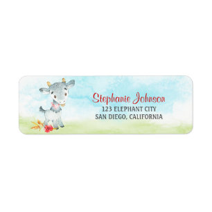 Watercolor Goat Farm Label