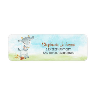 Watercolor Goat Farm Label