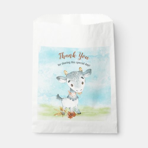 Watercolor Goat Farm Thank You Favor Bag