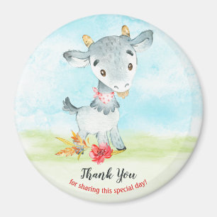 Watercolor Goat Farm Thank You Magnet