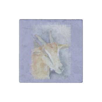 Watercolor Goat/kid Stone Magnet by PandaCatGallery at Zazzle