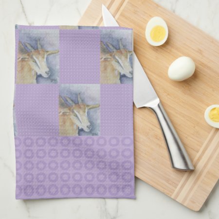 Watercolor Goat Kitchen Towel