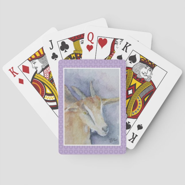 Watercolor Goat Poker Cards (Back)