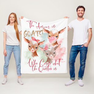 Watercolor Goats - The Answer is Goats Fleece Blanket