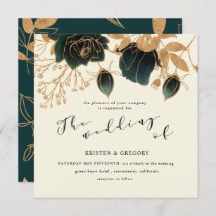 5 25 X 5 25 Emerald Green Wedding Invitations Zazzle The satin green brocade cinch pouches shown, from jewelrysupply.com, would be the perfect favor for your elegant event. 5 25 x 5 25 emerald green wedding