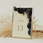 Watercolor Gold Black Roses Wedding Table Number<br><div class="desc">Our "Gothic Roses Wedding" collection features watercolor black roses coupled with gold foliage for an eclectic collection of products for different occasions. Check our store for more items from this collection or contact us through char or email for custom products.</div>
