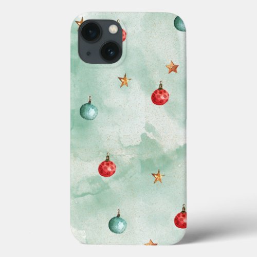 Watercolor Gold Christmas 11 Pattern iPhone 13 Case
