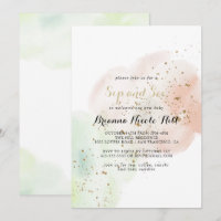 Watercolor Gold Confetti Sip and See