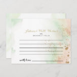 Watercolor Gold Confetti Wedding Advice Card<br><div class="desc">This watercolor gold confetti wedding advice card is perfect for a rustic wedding. The design features a watercolor pink, green and white background with gold glitter confetti splash. These cards are perfect for a wedding, bridal shower, baby shower, graduation party & more. Personalize the cards with the names of the...</div>