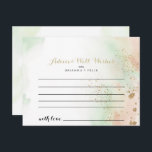 Watercolor Gold Confetti Wedding Advice Card<br><div class="desc">This watercolor gold confetti wedding advice card is perfect for a rustic wedding. The design features a watercolor pink, green and white background with gold glitter confetti splash. These cards are perfect for a wedding, bridal shower, baby shower, graduation party & more. Personalize the cards with the names of the...</div>