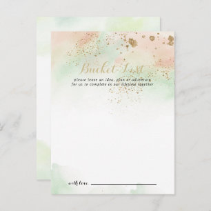 Watercolor Gold Confetti Wedding Bucket List Cards