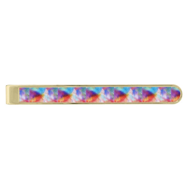 Watercolor Gold Finish Tie Bar (Front)