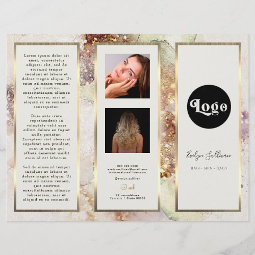 Watercolor Gold Foil Elegant Brochure