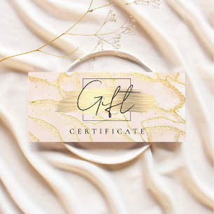 Watercolor Gold Foil Gift Certificate Voucher Card