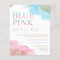 Watercolor Gold Glitter Gender Reveal Invitation