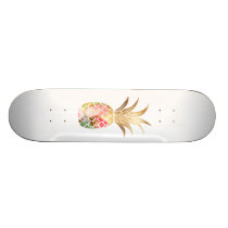 Watercolor Gold Pineapple Skateboard Watercolor Gold Pineapple Skateboard