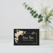 *~* Watercolor Gold Pink Lavender Elegant Flower Business Card (Standing Front)