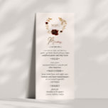 Watercolor Gold Red Roses Wedding Menu Card<br><div class="desc">Our ''Watercolor Gold Roses Wedding'' collection features rich watercolor backgrounds in emerald and sapphire with roses in same colors and gold foliage. Decorative letters are part of a custom script but can be incorporated in a monogram design upon your request. Check out our store for more items from this collection....</div>