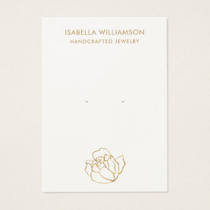 Watercolor Gold Rose Earring Jewelry Display Card
