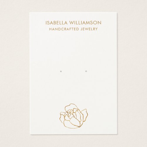 Watercolor Gold Rose Earring Jewelry Display Card